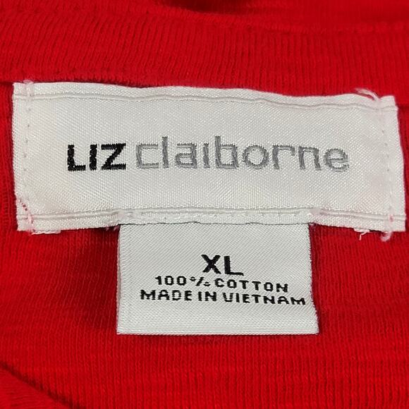 Liz Claiborne‎ Red V-neck top Size XL NWT - Picture 2 of 5